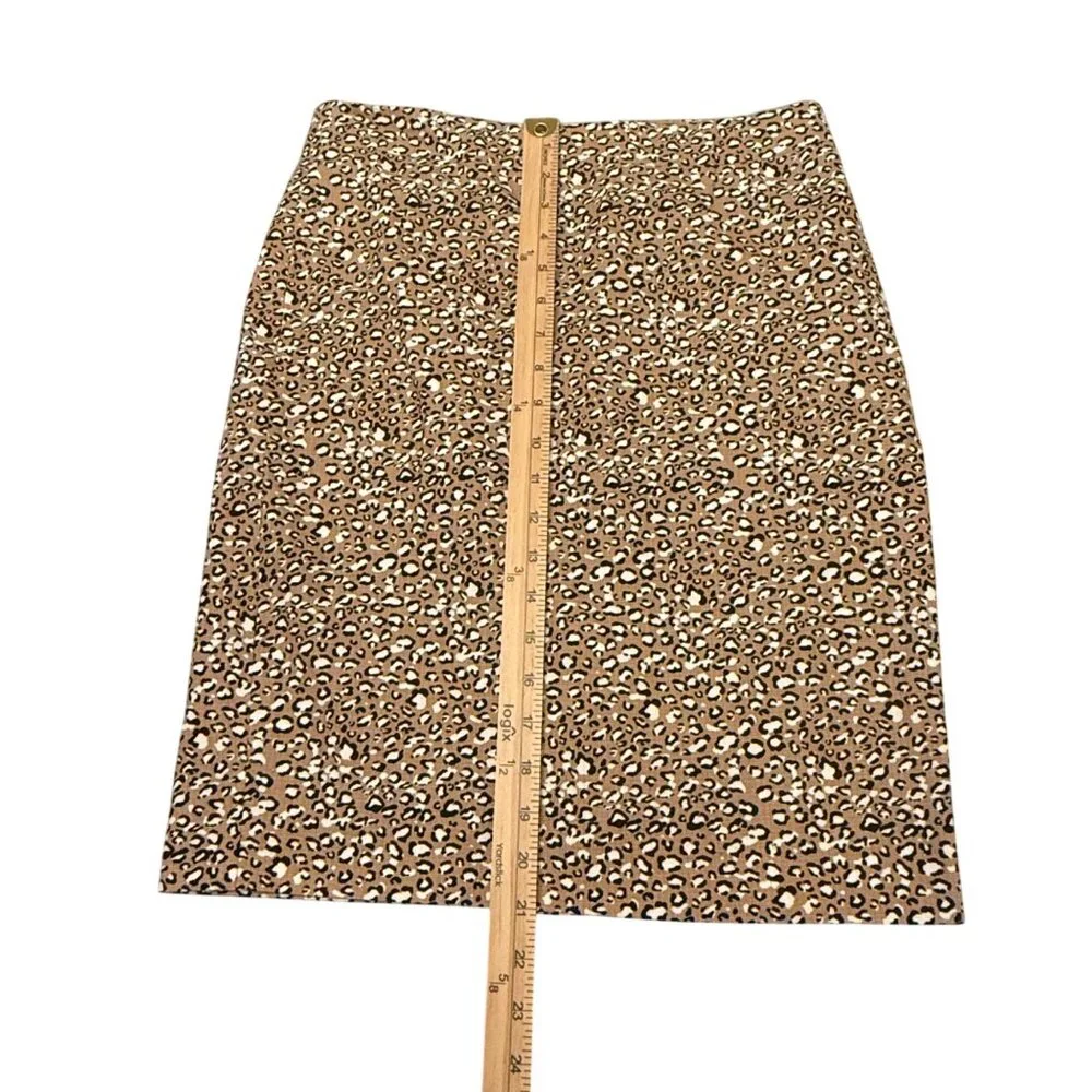 J.Crew Leopard‎ Print Pencil Skirt Womens Size 2 Cotton Blend Beige & Black
